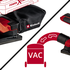Вибрационная шлифмашина Einhell TC-OS 18/187 Li Solo 4460725 (без АКБ) подключение к пылесосу