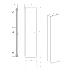 Шкаф-пенал Континент Lorenzo Led схема