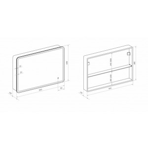 Шкаф с зеркалом Континент Tokio Led схема