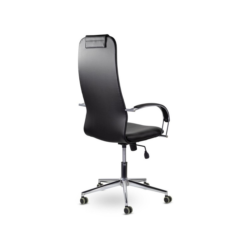 Кресло компьютерное Brabix Pilot EX-610 CH черный (искусственная кожа) вид сзади