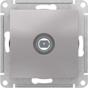 Розетка Schneider Electric Atlas Design ATN000393 алюминий вид спереди