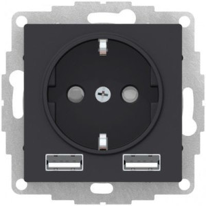 Розетка Schneider Electric AtlasDesign ATN001030 карбон вид спереди