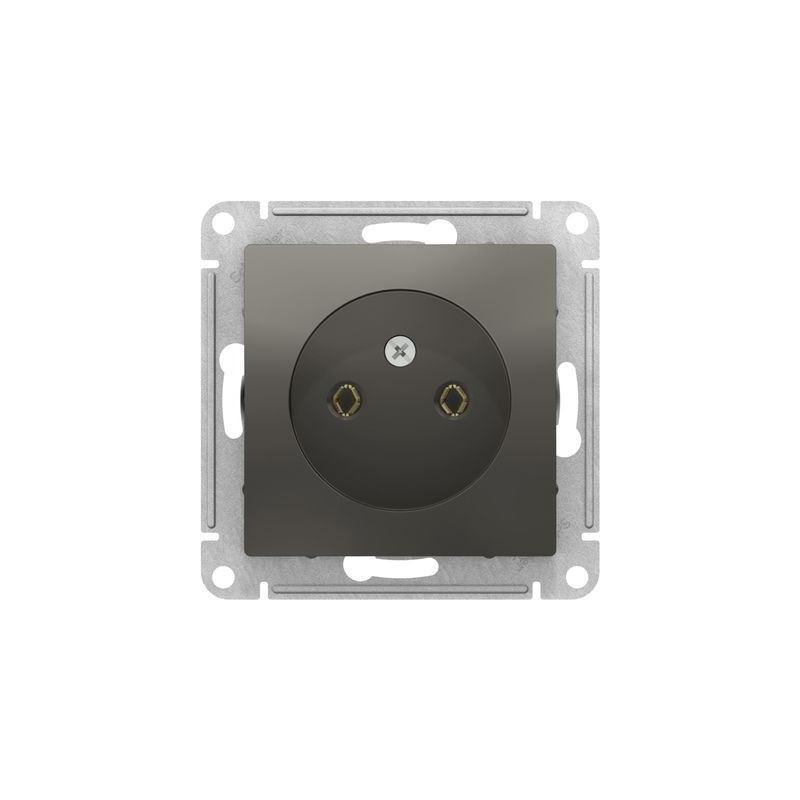 Розетка Schneider Electric Atlas Design ATN000941 сталь вид спереди