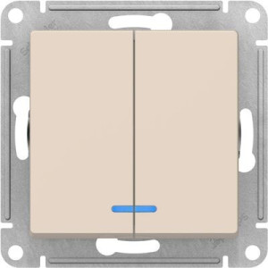 Выключатель Schneider Electric Atlas Design ATN000253 бежевый вид спереди