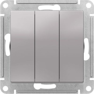 Выключатель Schneider Electric Atlas Design ATN000331 алюминий вид спереди