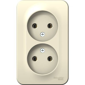Розетка Schneider Electric Blanca BLNRA000212 молочный вид спереди