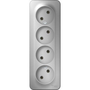 Розетка Schneider Electric Blanca BLNRA000413 алюминий вид спереди