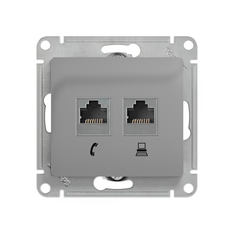 Розетка Schneider Electric Glossa GSL000385 алюминий