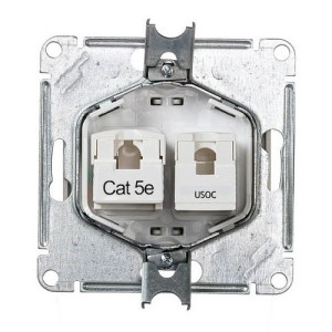 Розетка Schneider Electric Glossa GSL000385 алюминий  вид сзади