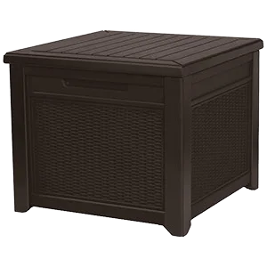 Стол-сундук садовый Keter Cube Rattan 208L коричневый