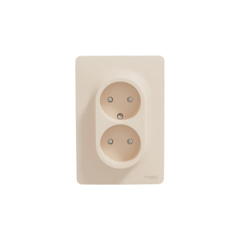 Розетка Schneider Electric Unica New NU206344 бежевый вид спереди
