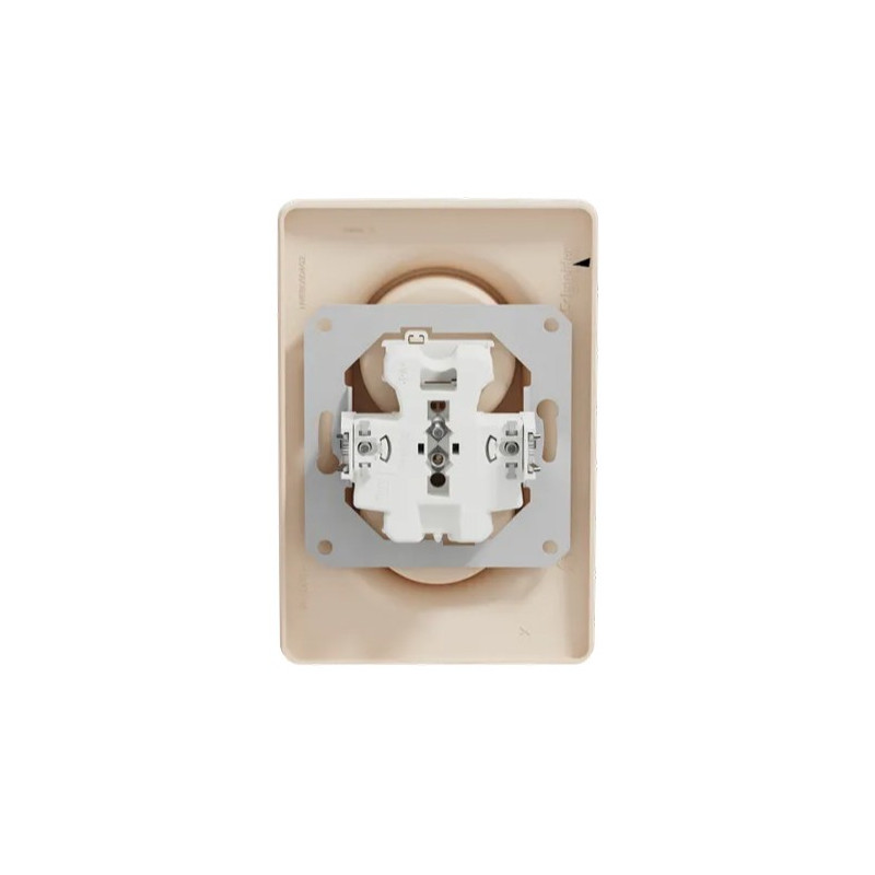 Розетка Schneider Electric Unica New NU206344 бежевый вид сзади