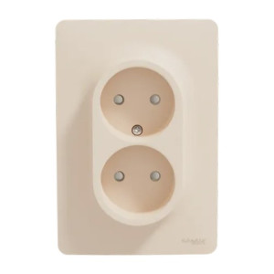 Розетка Schneider Electric Unica New NU206344 бежевый вид спереди