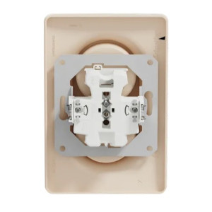Розетка Schneider Electric Unica New NU206344 бежевый вид сзади
