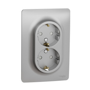 Розетка Schneider Electric Unica New NU206730 алюминий
