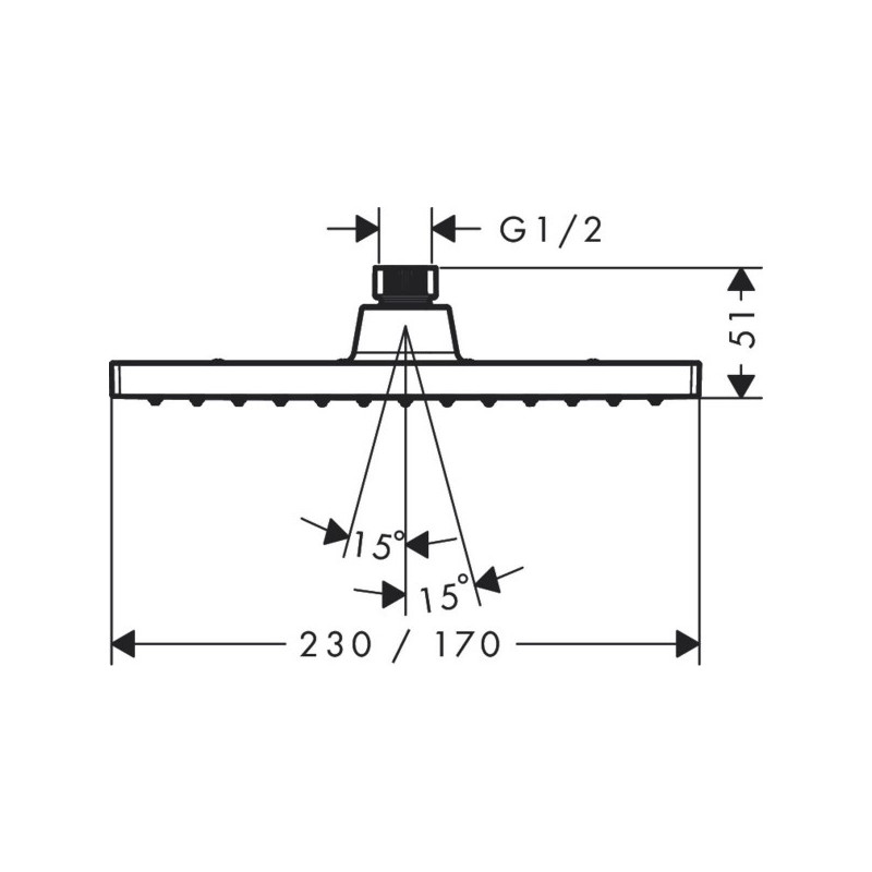 Верхний душ Hansgrohe Vernis Shape 230 1jet 26281000