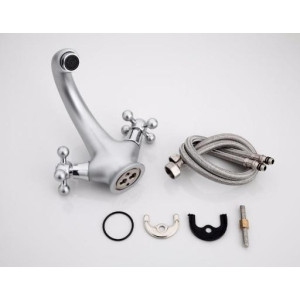 Смеситель Frap F1019-1 матовый хром комплект