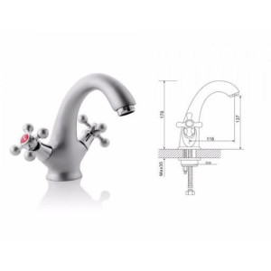 Смеситель Frap F1019-1 матовый хром размеры