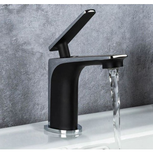 Смеситель Frap F1057 черный/хром на умывальнике