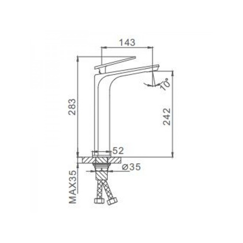 Смеситель Frap F1057-2 черный/хром размеры