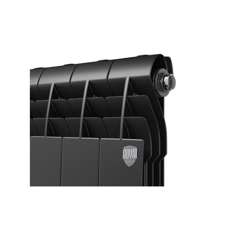 Радиатор алюминиевый Royal Thermo Biliner Alum 500 Noir Sable (12 секций) вид сбоку