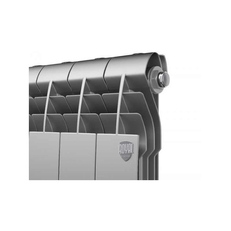 Радиатор алюминиевый Royal Thermo Biliner Alum 500 Silver Satin (12 секций) вид сбоку