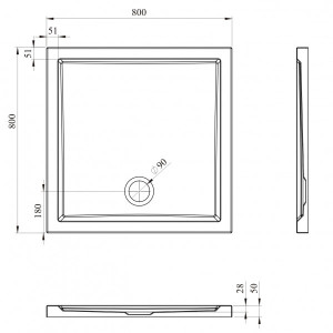 Душевой поддон Lavinia Boho One 80x80 37013800 параметры