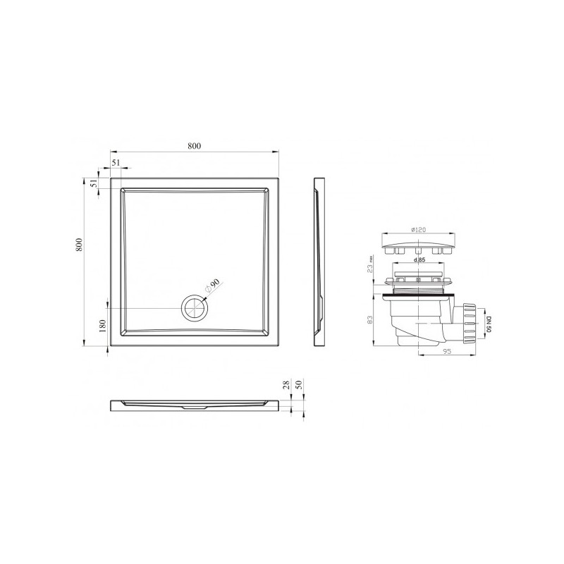 Душевой поддон Lavinia Boho One 80x80 3701380S параметры