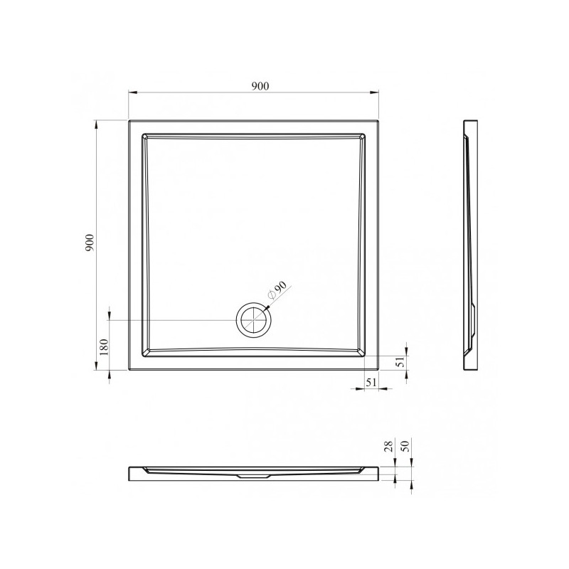 Душевой поддон Lavinia Boho One 90x90 37014900 параметры