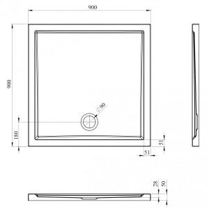 Душевой поддон Lavinia Boho One 90x90 37014900 параметры