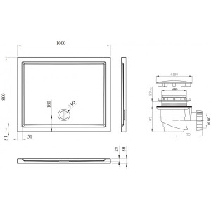 Душевой поддон Lavinia Boho One 100x80 3701510S параметры