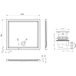 Душевой поддон Lavinia Boho One 100x90 3701610S параметры