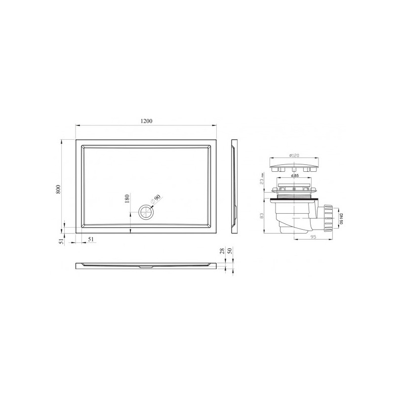 Душевой поддон Lavinia Boho One 120x80 3701712S параметры