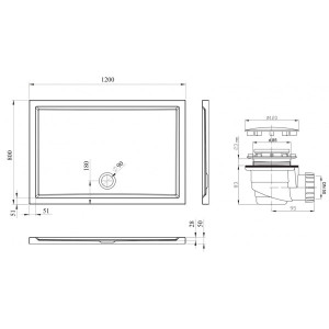 Душевой поддон Lavinia Boho One 120x80 3701712S параметры