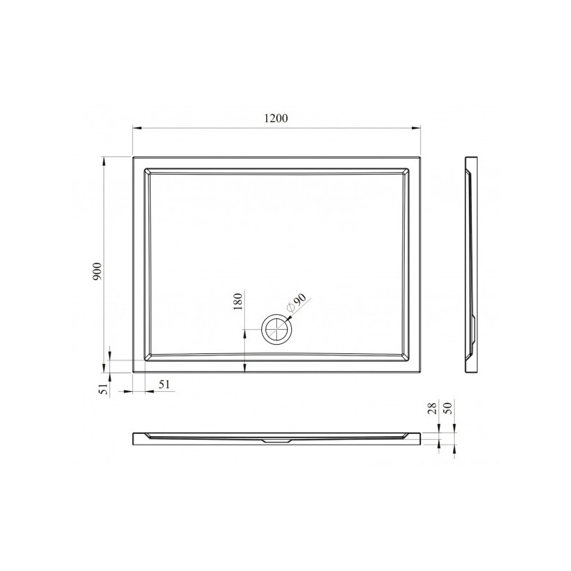 Душевой поддон Lavinia Boho One 120x90 37018120 параметры