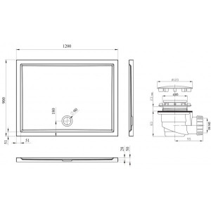 Душевой поддон Lavinia Boho One 120x90 3701812S параметры