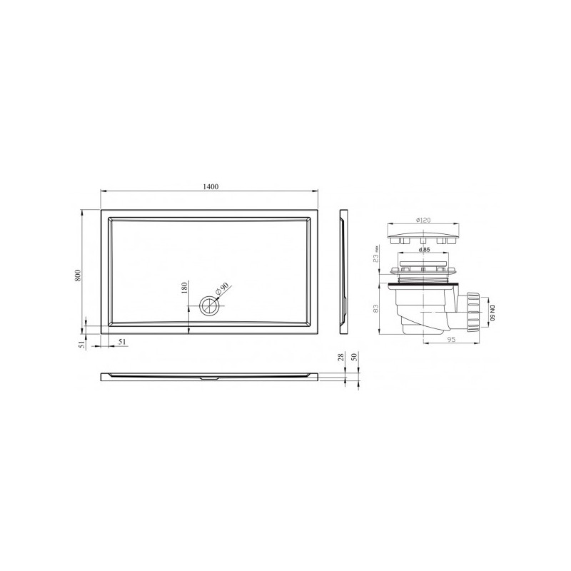 Душевой поддон Lavinia Boho One 140x80 3701914S параметры