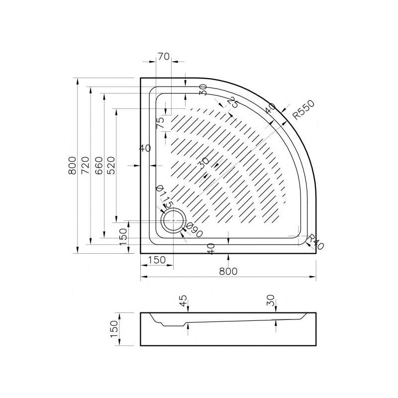 Душевой поддон Lavinia Boho Rock 80x80 37071800 параметры