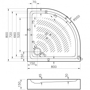 Душевой поддон Lavinia Boho Rock 80x80 37071800 параметры