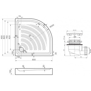 Душевой поддон Lavinia Boho Rock 90x90 3707290S параметры