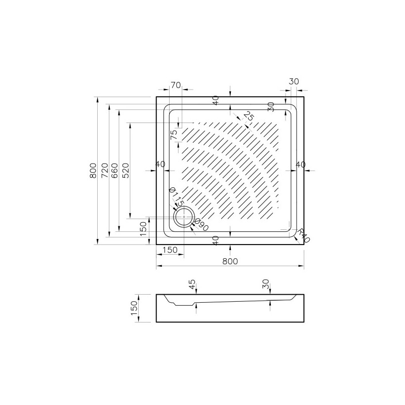 Душевой поддон Lavinia Boho Rock 80x80 37073800 параметры