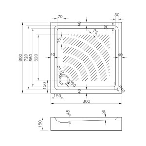 Душевой поддон Lavinia Boho Rock 80x80 37073800 параметры