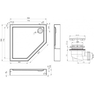 Душевой поддон Lavinia Boho Art 90x90 3708190S параметры