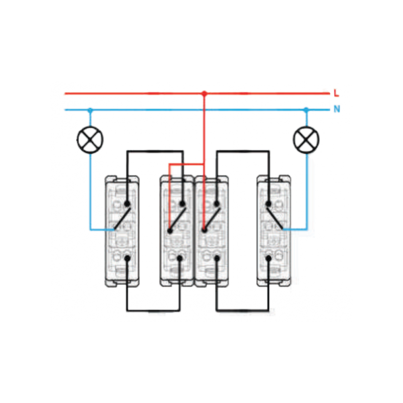 Выключатель Simon 15 1591397-034 шампань схема подключения