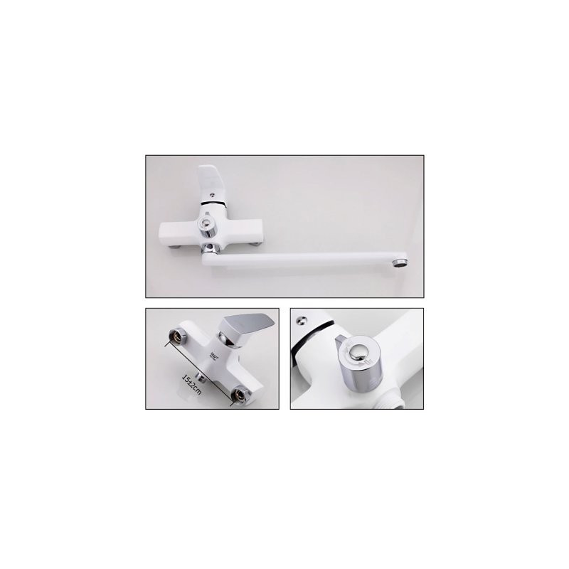 Переключатель между душем и краном и рычаг смесителя Frud R22301 белый/хром