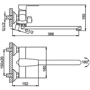 Размеры смесителя Frud R22303 бирюзовый/хром