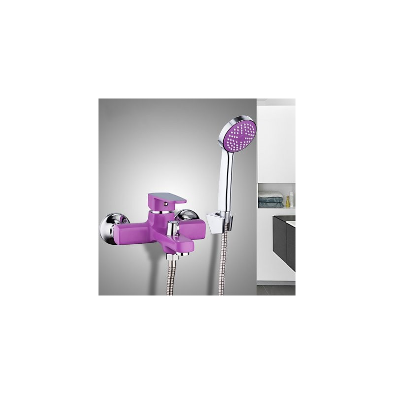 Смеситель Frud R32302 сиреневый/хром с душевой лейкой