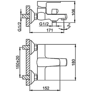 Размеры смесителя Frud R32302 сиреневый/хром