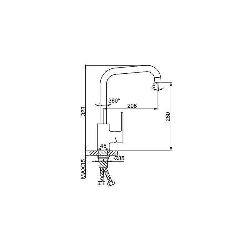 Размеры смесителя Frud R40302 сиреневый/хром