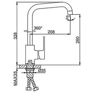Размеры смесителя Frud R40302 сиреневый/хром